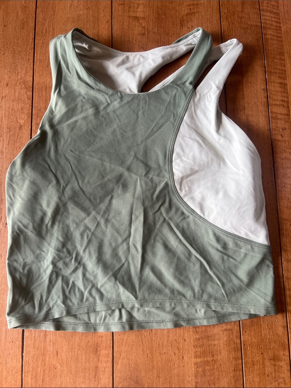 Lululemon Two-Tone Sage Green Racerback Crop Tank